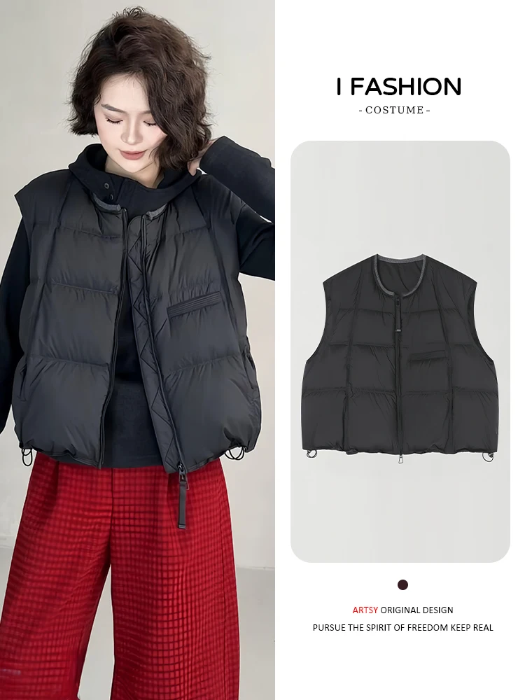 Faionable afslankende jas dames winter nieuw klein formaat Fce warme jas woon-werkverkeer slep ritssluiting ontwerp ronde ne