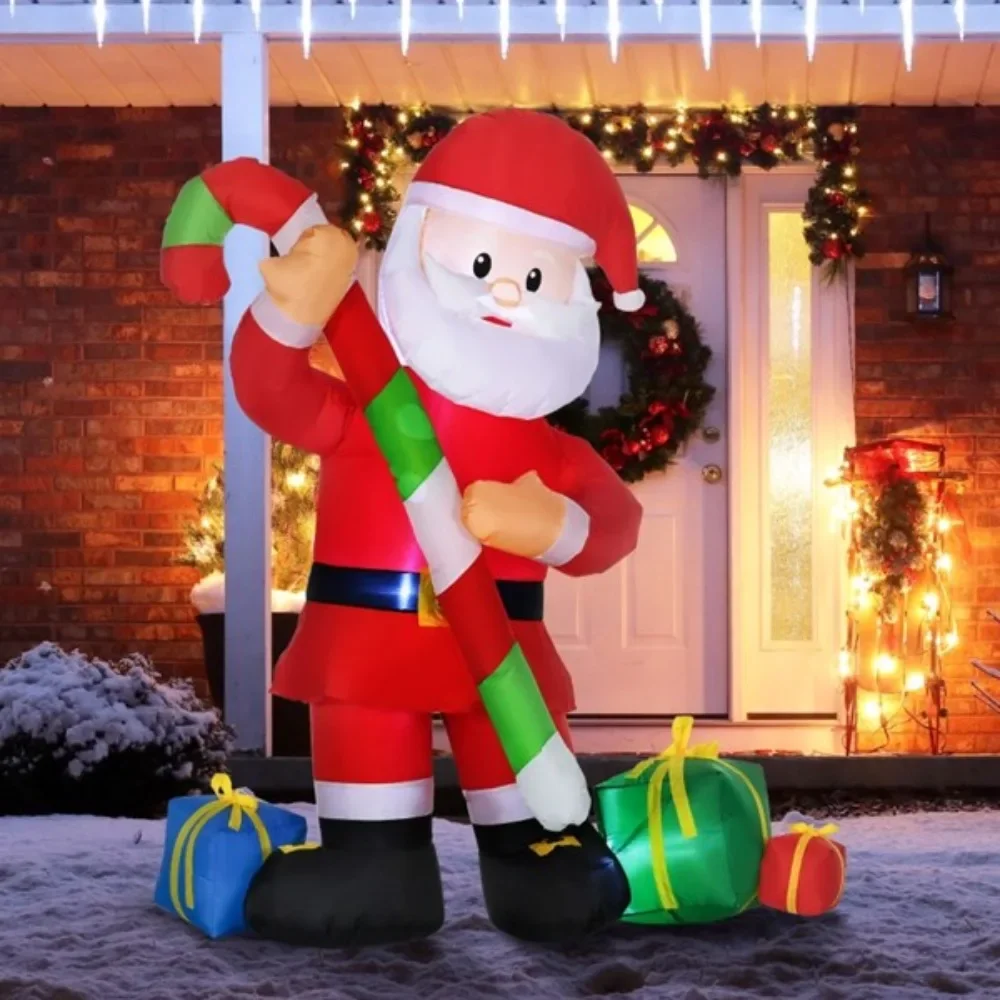 

Christmas ornaments: Santa Claus, inflatable with big canes, candy and gift boxes for easy storage of white LED lights