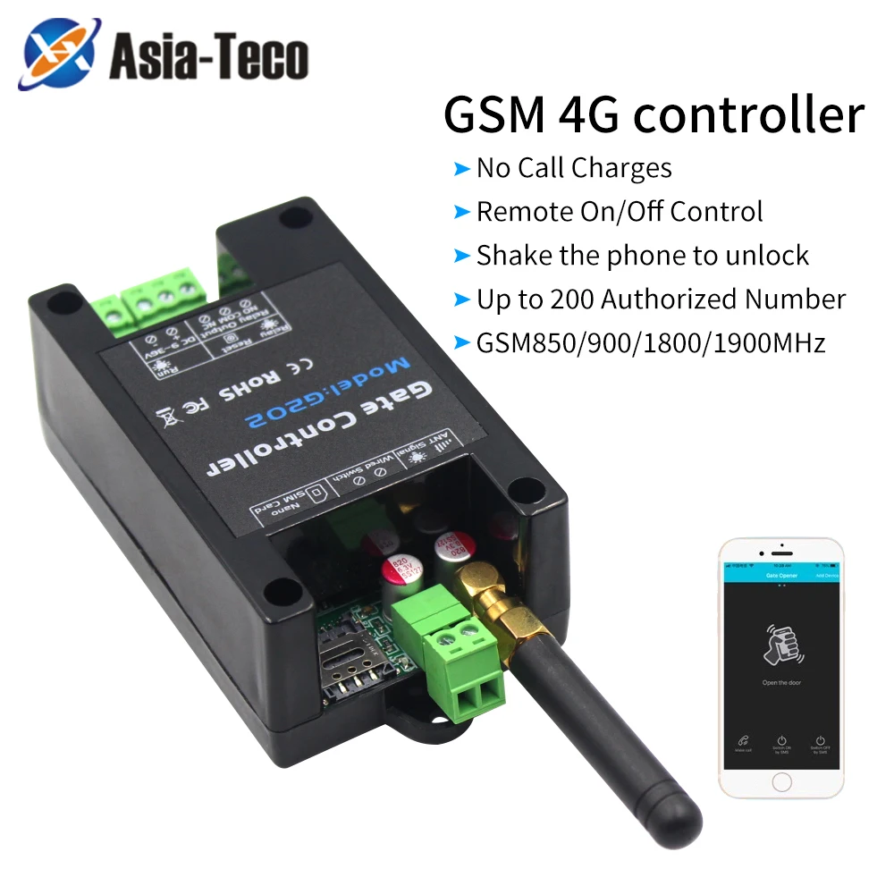 

New Arrive Universal Bands GSM Remote Control G202 Gate Controller Relay Switch For Sliding Garage Gate Opener Replace RTU5024