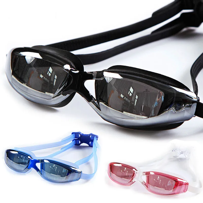 Electroplating UV Waterproof Anti fog Swimwear Eyewear Swim Diving Water Glasses Adjustable Swimming Goggles Men Women