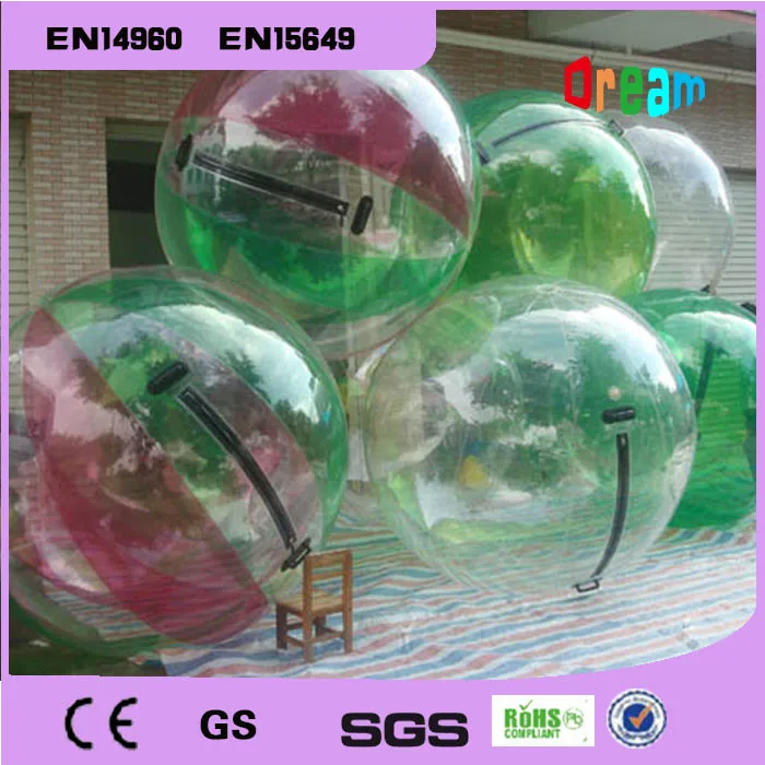 2,5 m 0,8 mm PVC opblaasbare waterloopbal Menselijke hamsterbal Zorbbal Plastic bal Waterballon