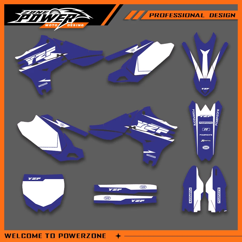 

Графика Powerzone для YAMAHA YZF450 2010 2011 2012 2013 YZ450F 450cc наклейки наклейки мотоцикл фон индивидуальный дизайн 02