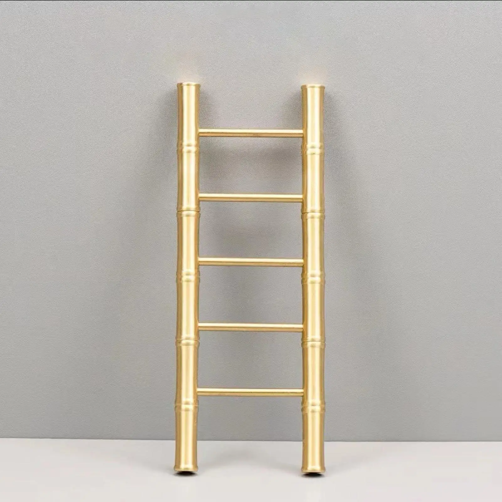 Brass 17.8cm Tall Ladder Statue Feng Shui Ornament Chinese Crafts Decorative Display Table Adornment for Home Office Decor