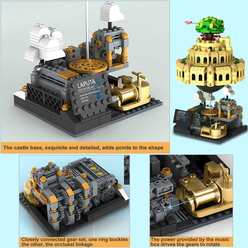 XINGBAO ideas Castle In The Sky Blocks Laputa Castle Music Box Building Blocks MOC Castle Model Set Bricks For Kids Toys Gifts