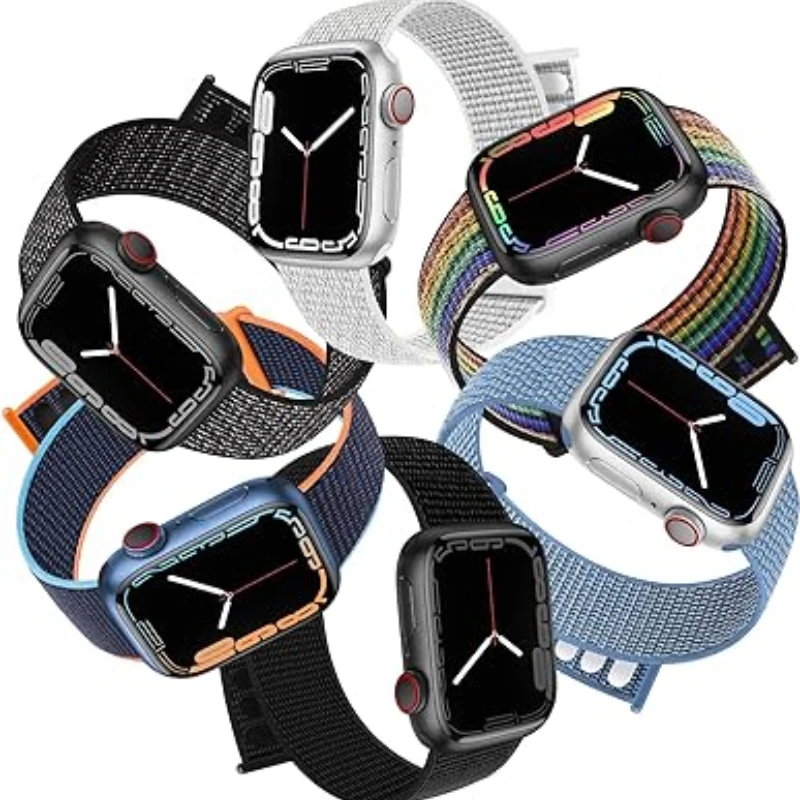 Braided Nylon Loop Strap for Apple Watch Ultra 2 10 9 8 7 49mm 46mm 45mm 41mm Comfortable Bracelet IWatch 6 5 4 3 SE 44mm 40mm