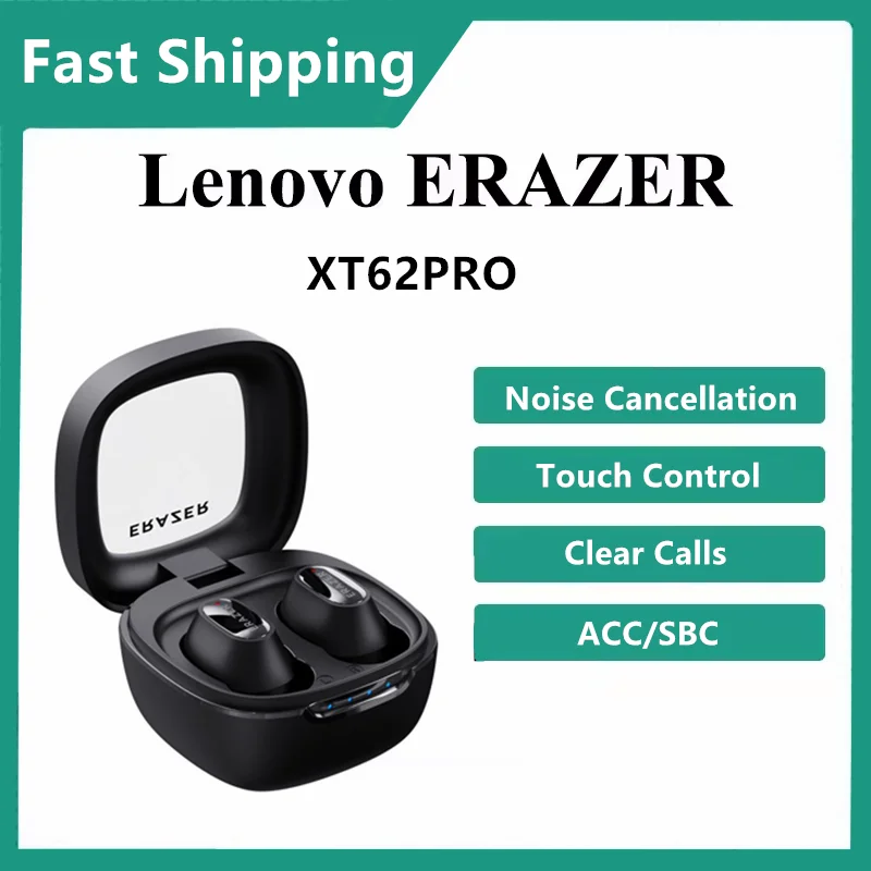 Lenovo ERAZER XT62Pro fone de ouvido bluetooth 5.3 fones de ouvido sem fio baixa latência mini fone de ouvido esportivo de alta fidelidade com microfone hd
