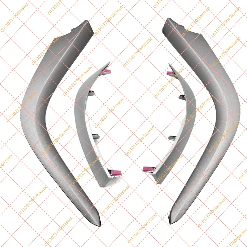 1Set Center Air Vents Chrome Trim Strip For Toyota Corolla Altis 2007-2013 Dashboard Lower+Upper Trim Cover Silver Grey
