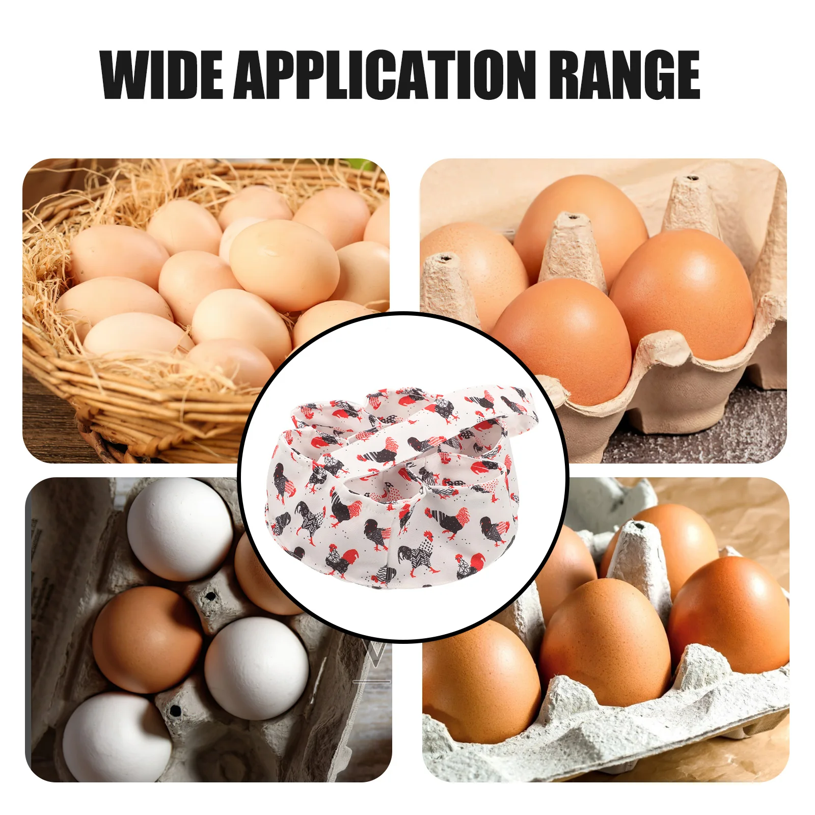 

Eggs Collecting Basket 7-Compartment Sturdy Oxford Cloth Egg Holder Cartoon Design for Fresh Eggs Gathering Basket