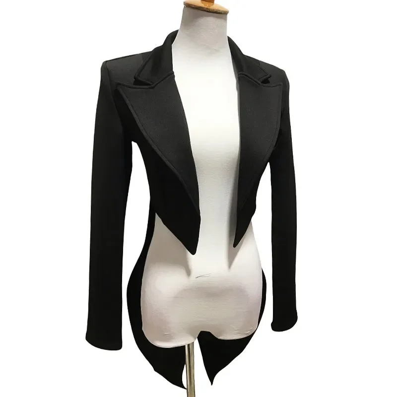

Sexy Women White Black Tailcoat Leading Dancer Jazz Dance Groups Performance Costume Nightclub Party Carnival Show Stage Wear