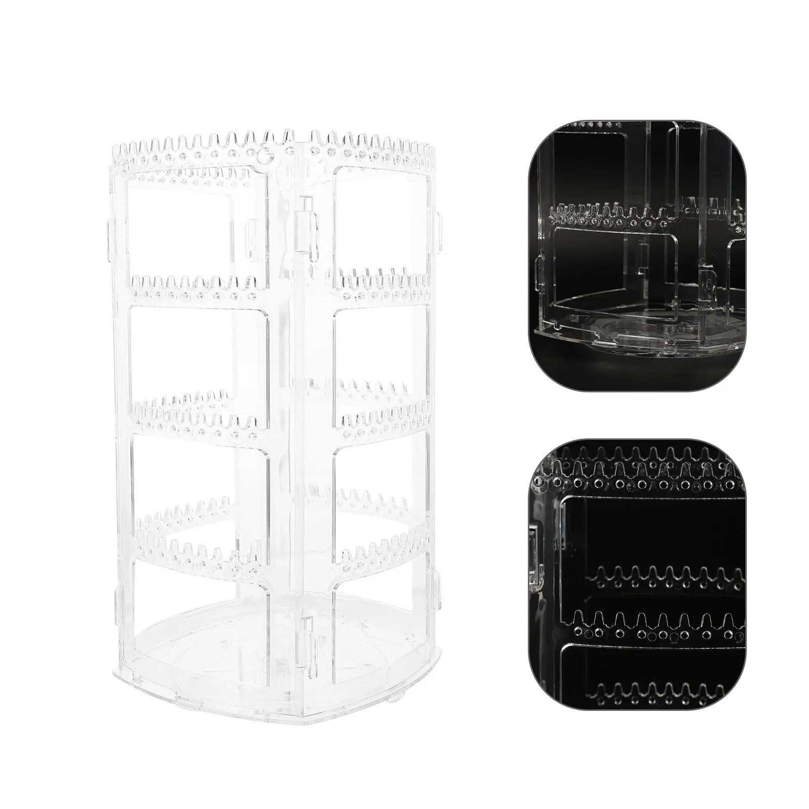 

Acrylic Foldable Jewelry Organizer Earrings Holder Necklace Display Rack Desktop Transparent Jewelry Storage Stand Display