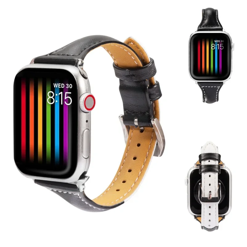 女性用本革腕時計,バンド,アップルウォッチ,シリーズ6,5,4,3,38,40,42,44mm,ff-pr