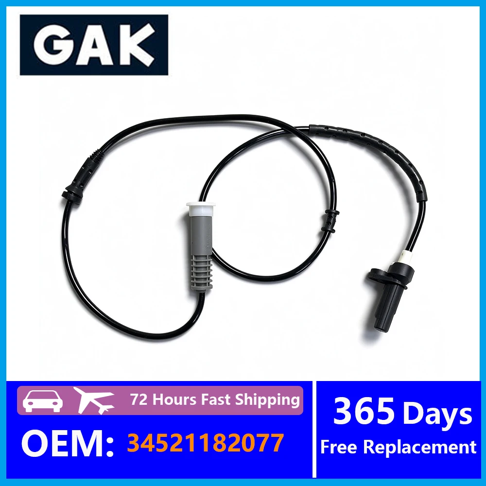 1PCS 34521182077 GAK Rear Axle Wheel Speed Sensor Accessories For BMW E38 750I 740I 735I 730I 728I Replacement Parts