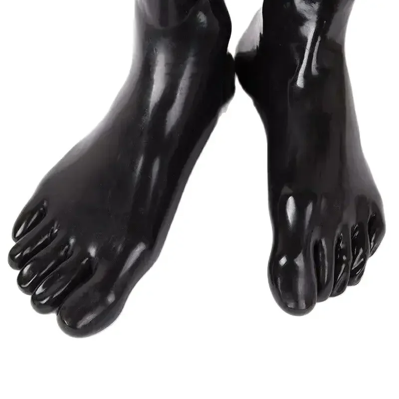 Gummi Kapuze Männer Maske Fetisch Socken Männer Strümpfe für Männer sexy Socken Latex Zentai Gummi Kostüm Fetisch tragen