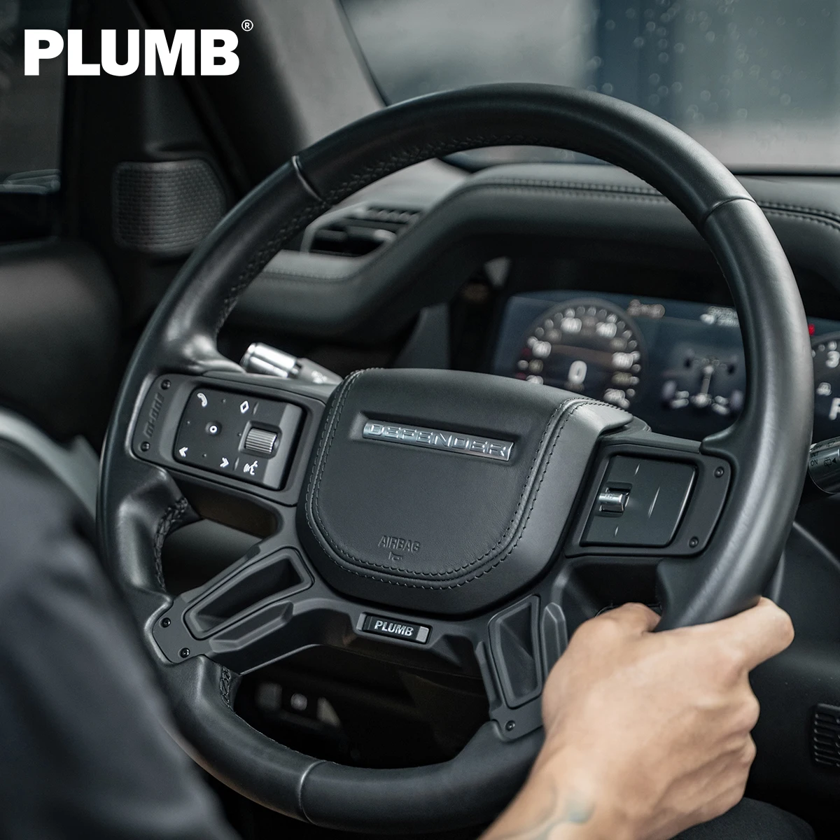 Комплект рулевого колеса PLUMB из алюминиево-магниевого сплава, установка без опускания, для Land Rover Defender 90/110/130 Комплект рулевого колеса PLUMB из алюминиево-магниевого сплава, установка без опускания, для Land Rover Defender 90/110/130