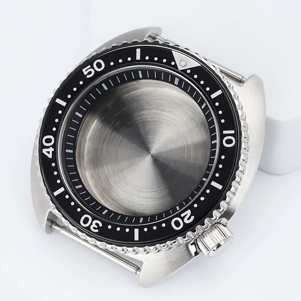 45mm For NH35 NH36 Movement Turtle Diver Watch Case Solid Stainless Steel Sapphire Glass Waterproof SKX Mod Parts Alloy Bezel