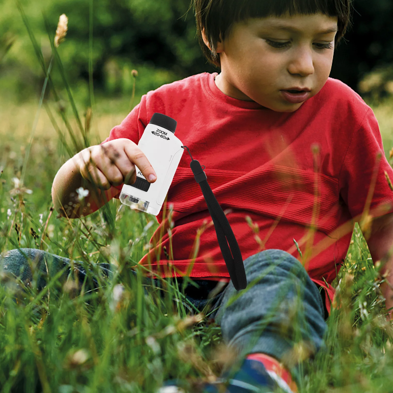 กล้องจุลทรรศน์เด็กแบบพกพา 1 ชุด สำหรับเด็ก ทดลองวิทยาศาสตร์ สำรวจหินกลางแจ้ง เรียนรู้ชีววิทยาสำหรับผู้เริ่มต้น