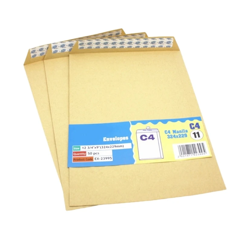50x Krafts Paper Envelope Skylines Envelope Self-Adhesive Envelopes Letter Envelope Brown Mailing Bag For Office Dropshipping