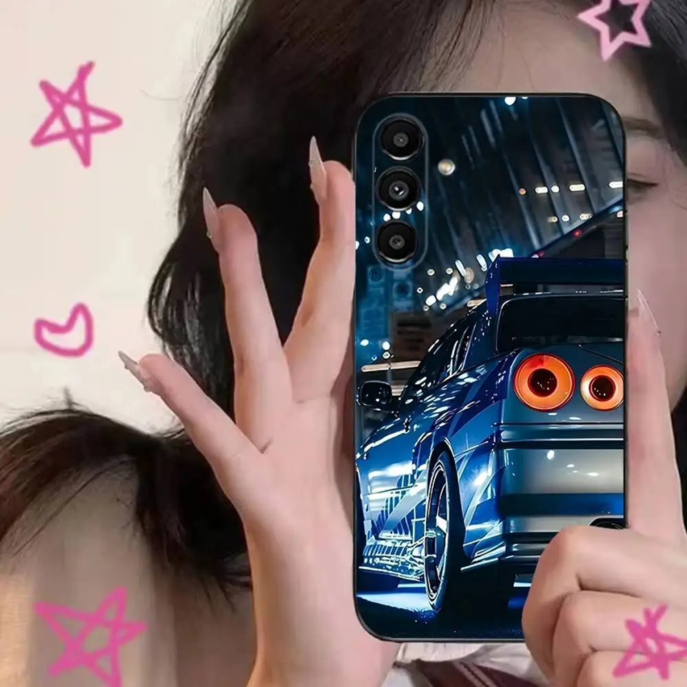 حافظة هاتف F-Fasts and F-Furious R34 لهاتف سامسونج S24,S21,S22,S23,S30,Ultra,S20,Plus,Fe,Lite,Note,10,9,5G غطاء ناعم أسود