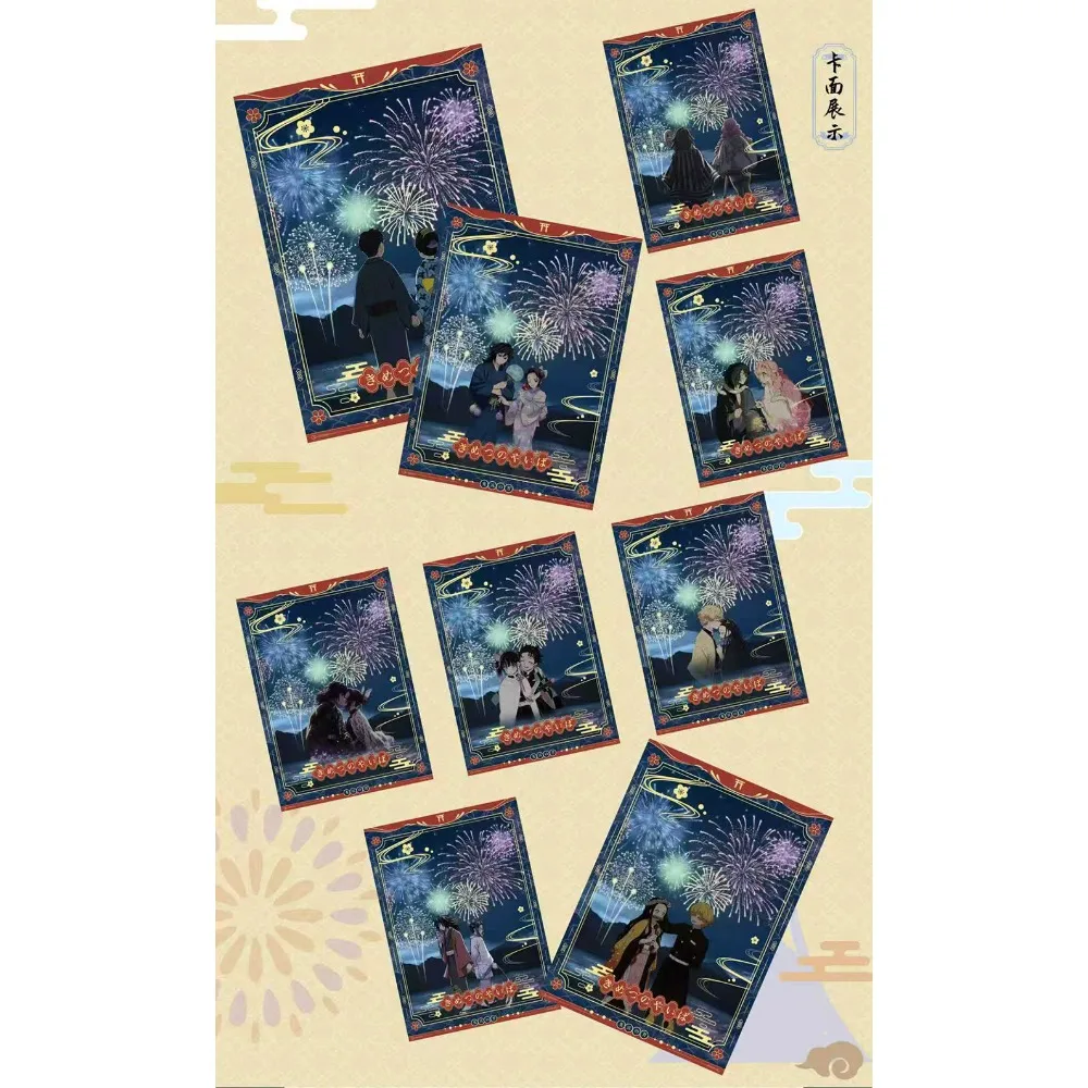 Venta al por mayor de tarjetas de colección Demon Slayer para niños y niñas, tarjeta de personaje de Anime de sangre caliente Popular japonesa, regalo de tendencia de moda de ladrillo