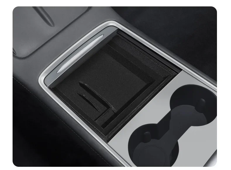 Für Tesla Modell Y 3, Mittelkonsole Lagerung Organizer Box Tablett Armlehne Versteckte Box Bins Tasse Halter Auto Innen Zubehör – Detail 8