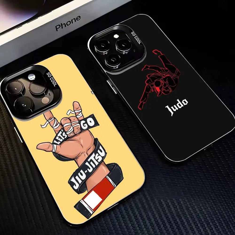 BJJ brasileño Jiu Jitsu OSS funda de teléfono para iPhone17,16,15,14,13,12,11 Plus,Pro Max negro mate cubierta a prueba de golpes