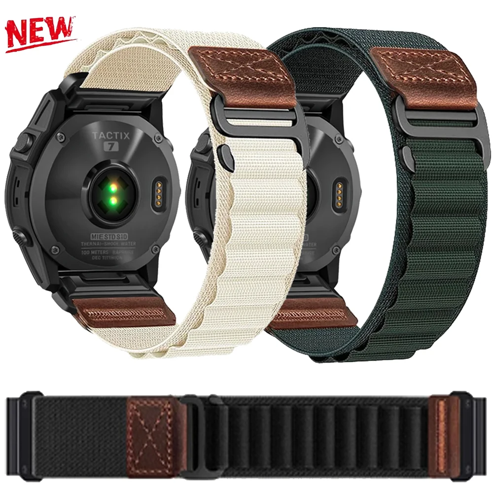 26/22/20mm Alpine Nylon Strap For Garmin Quatix/Fenix 8 51-47mm Quick Fit Band For Tactix8/T-Rex Ultra2 51mm/Instinct 3 45/40mm