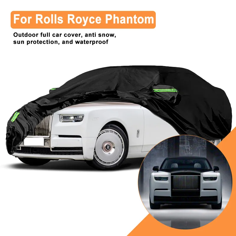 Full Car Cover For Rolls Royce Phantom All Weather Outdoor Snow Sun UV Dustproof with Reflective Strips Wind Straps