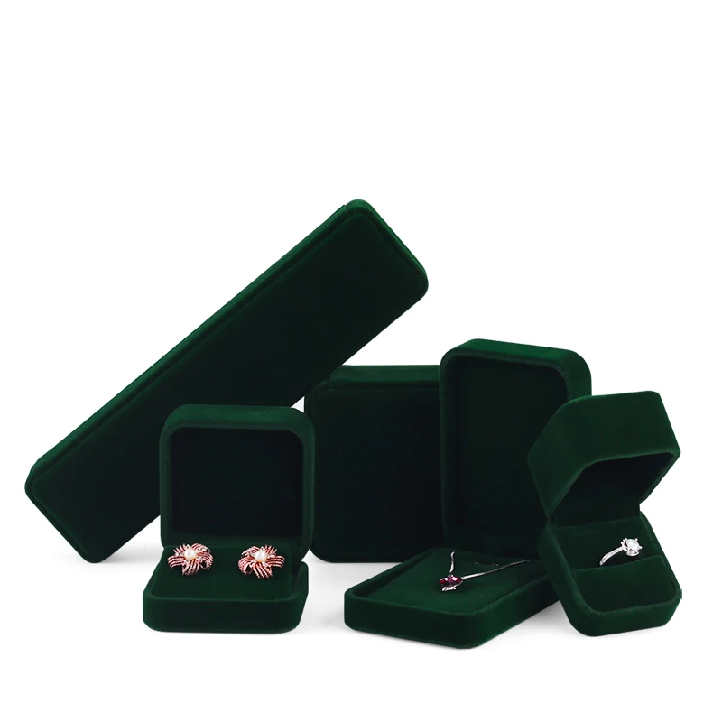 Oirlv Velvet Jewelry Box Green Jewelry Gift Box Velvet Ring Earrings Bracelet Necklace Boxes Green Velvet Jewelry Box Wholesale