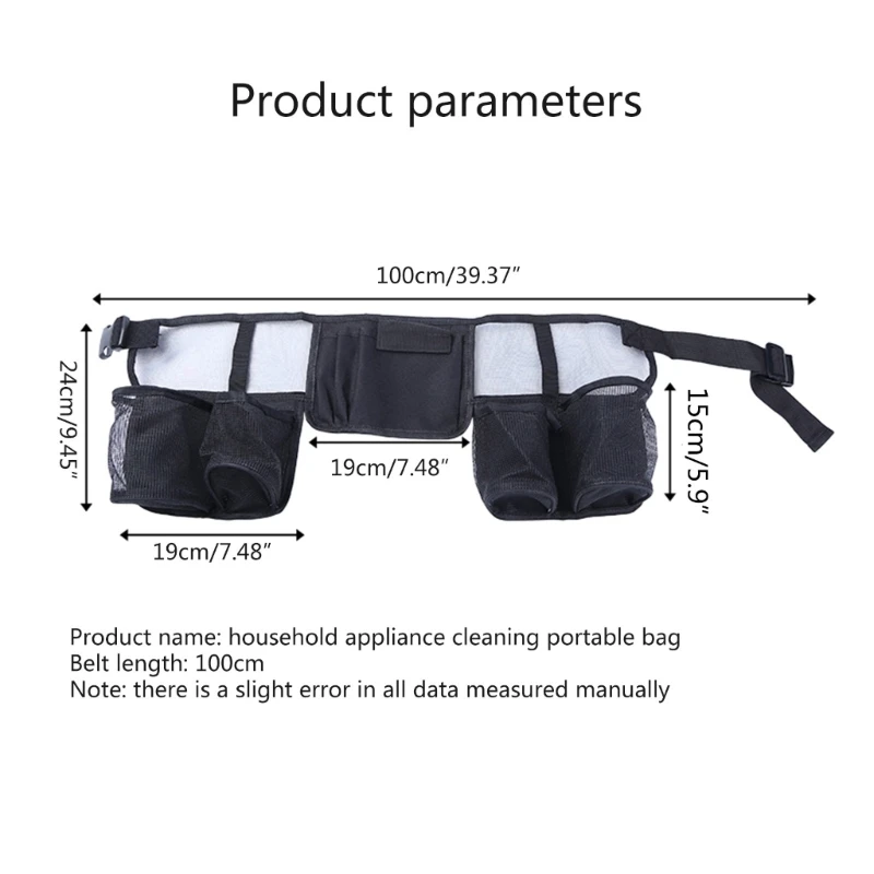 Multifunctionele heuptas Draagbare schoonmaakgereedschapsriem met zakken Verstelbare dropship