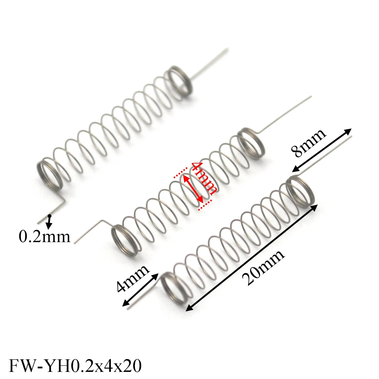 10pcs Mechanical Keyboard Switch Spring Wire Diameter 0.2mm Outer Diameter 4mm Stainless Steel Compression Spring