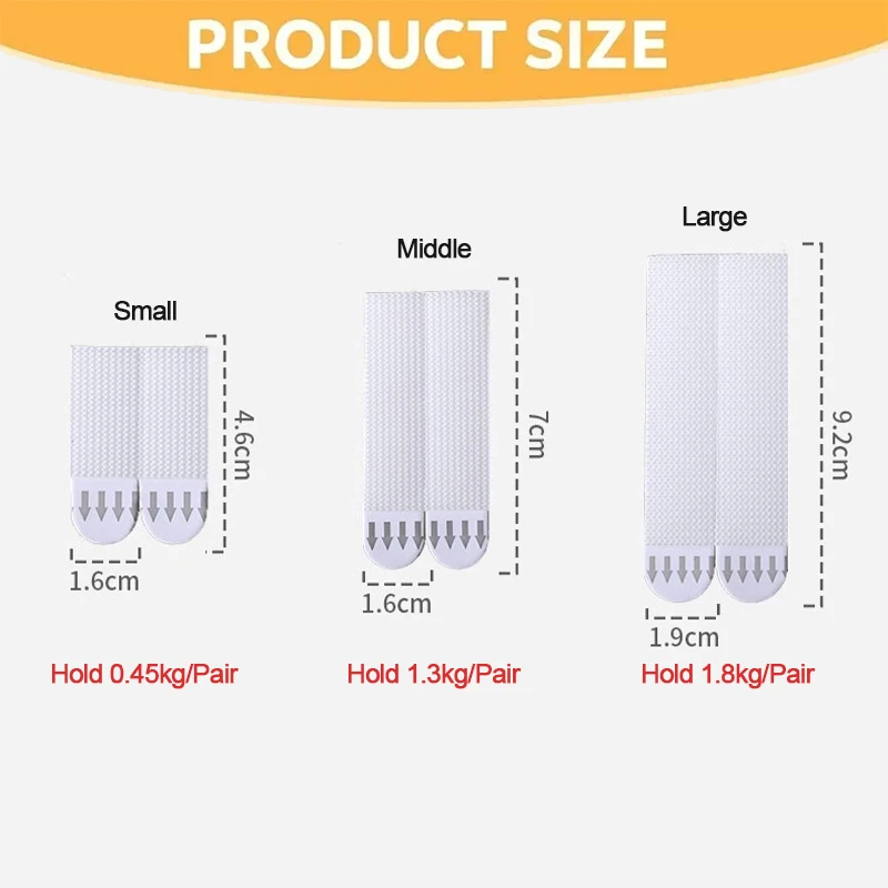 12 Pairs Damage-Free Picture Hanging Strips Punch-free Frame Tape Strips Double-sided Adhesive Wall Strips for Home Decoration
