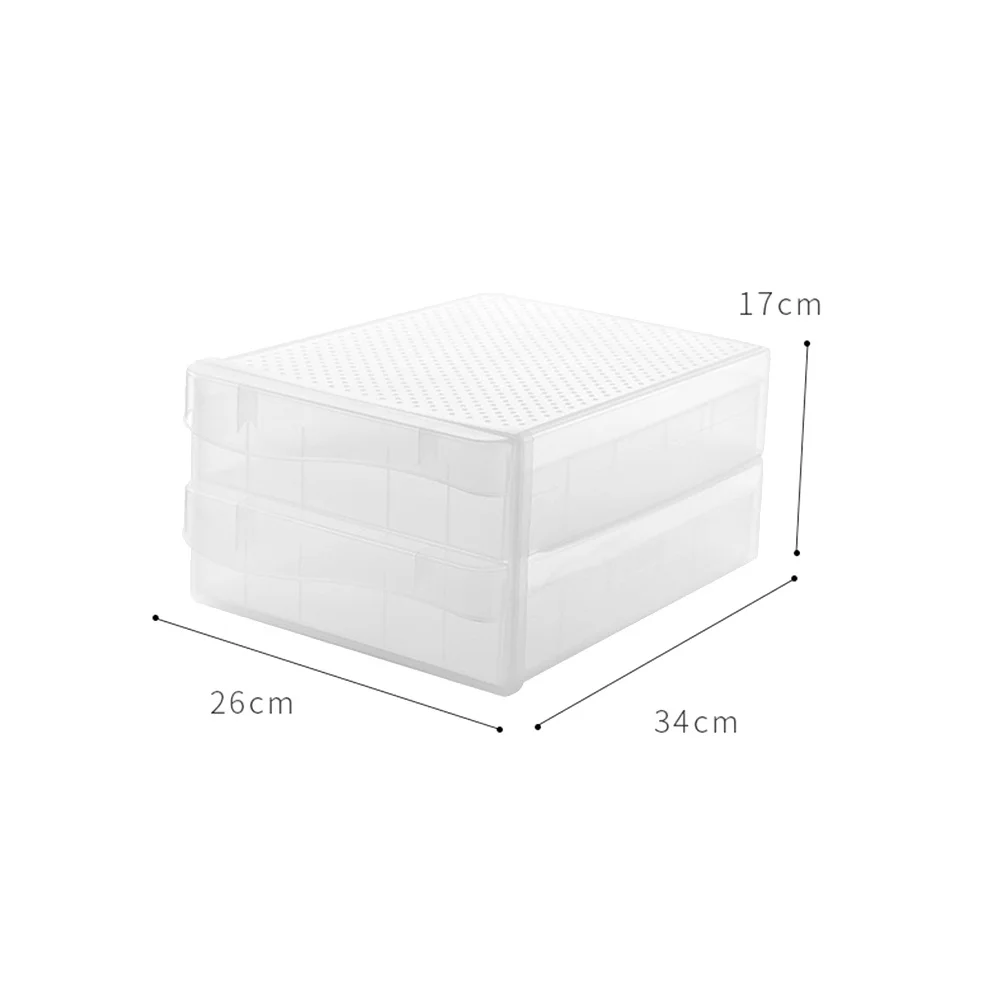 Refrigerator Storage Box Transparent Plastic Container for Eggs Dumplings Telescopic Frame Easy Mount Stable Long Lasting