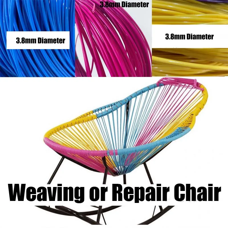 Round/Flat PE Rattan Material Handmade Webbing Roll Weaving Knit Repair Chair Hanging Basket Decoration