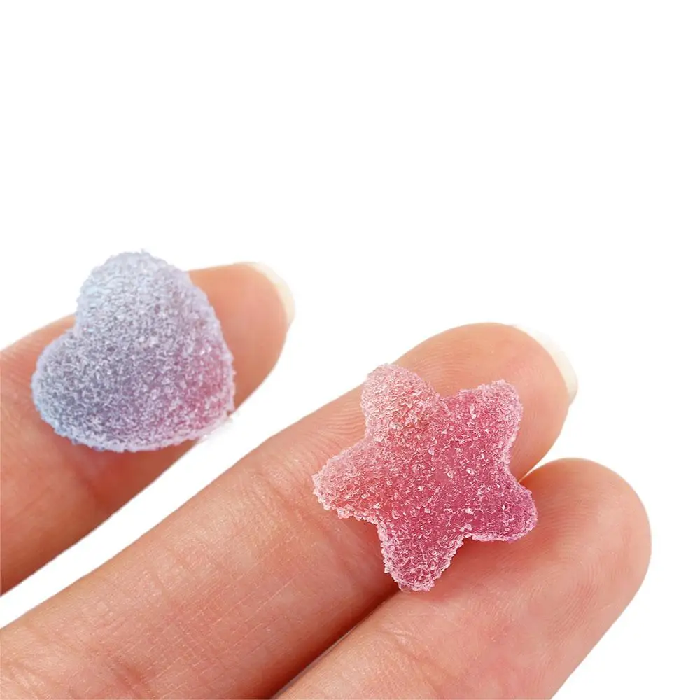 30pc Artificial  Soft Candy Heart Star Rainbow Sugar Food Sweets Ornament Figurine Craft Miniature Dollhouse Home Decoration