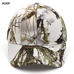 KOEP Outdoor Fishing White CAMO Caps Jungle Baseball Cap Hunting Hat Snow Camouflage Dad Snapback Hats Pine Cypress Camouflage