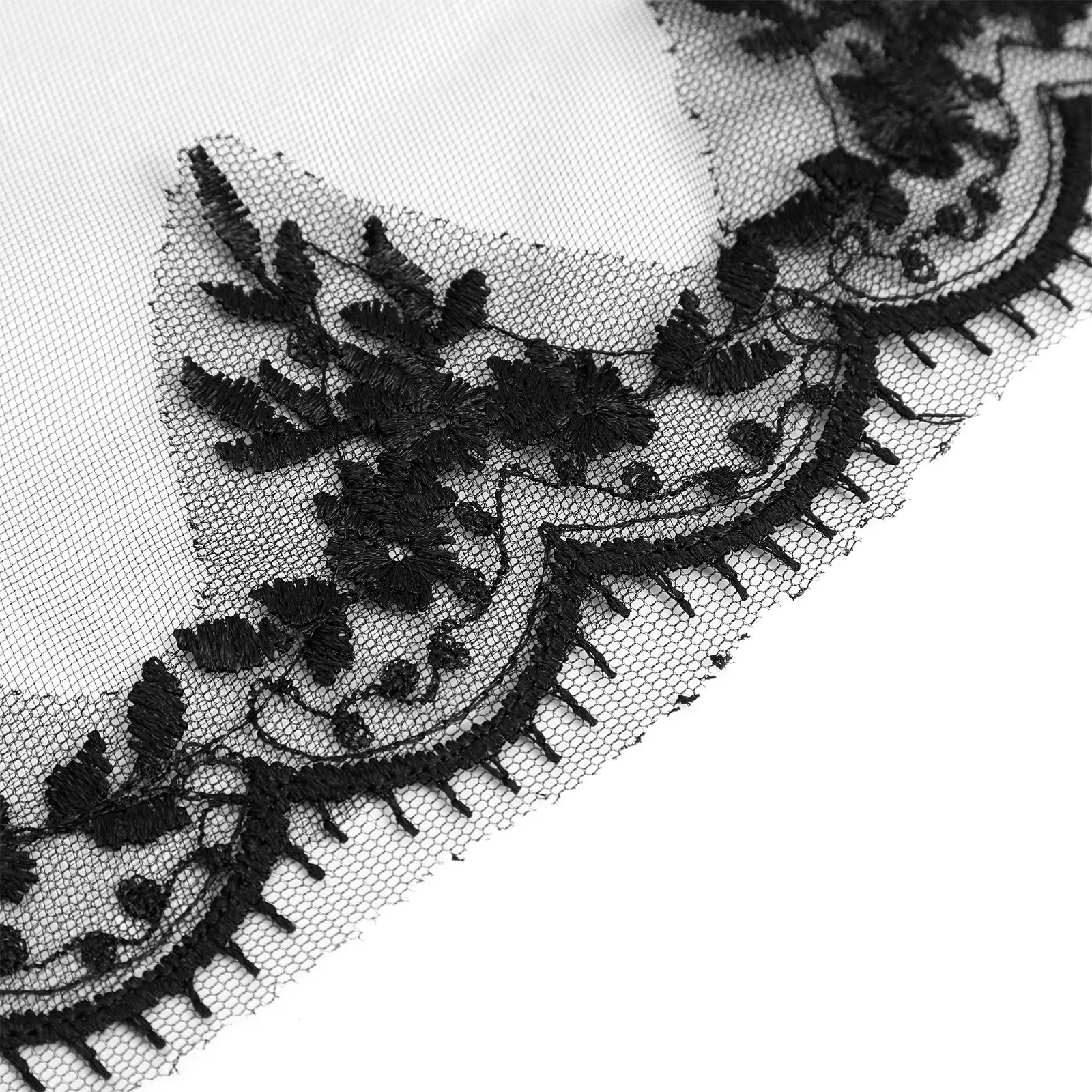 

Черная кружевная вуаль на Хэллоуин, двухслойная вышитая повязка на голову, вечеринка на Хэллоуин, готическая свадебная вуаль, свадебный маскарад, косплей