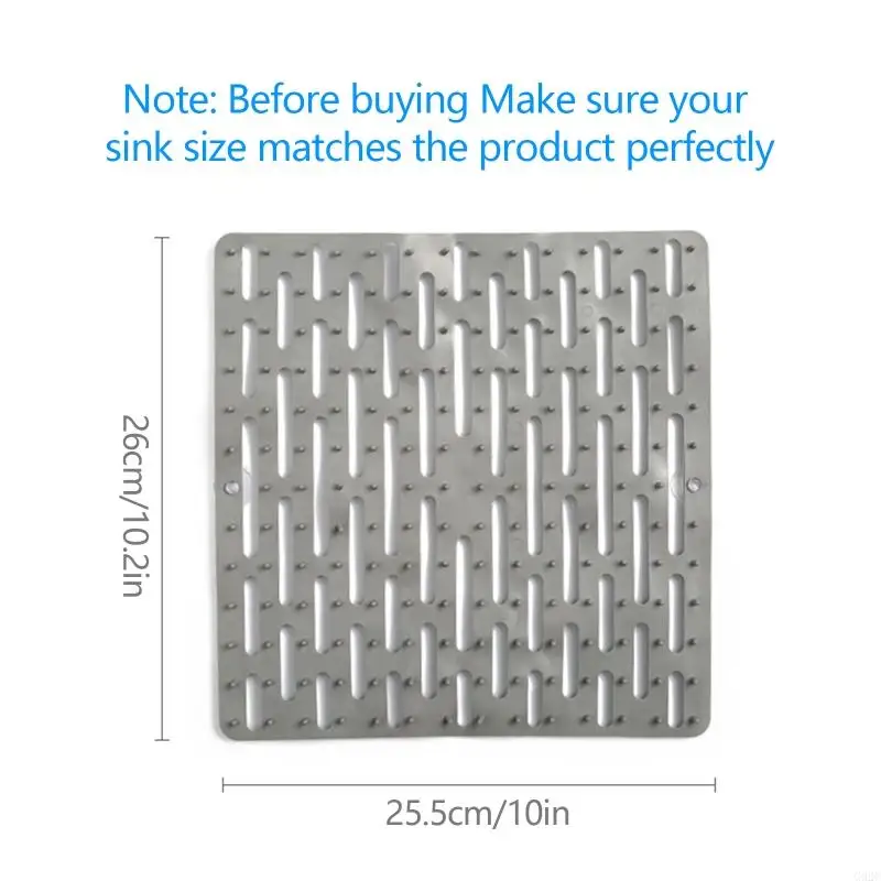 G92C Silicone Sink Divider Protector Kitchen Sink Saddle Heat Resistant Non-slip Sink Mat Super Soft Thin Easy to Clean