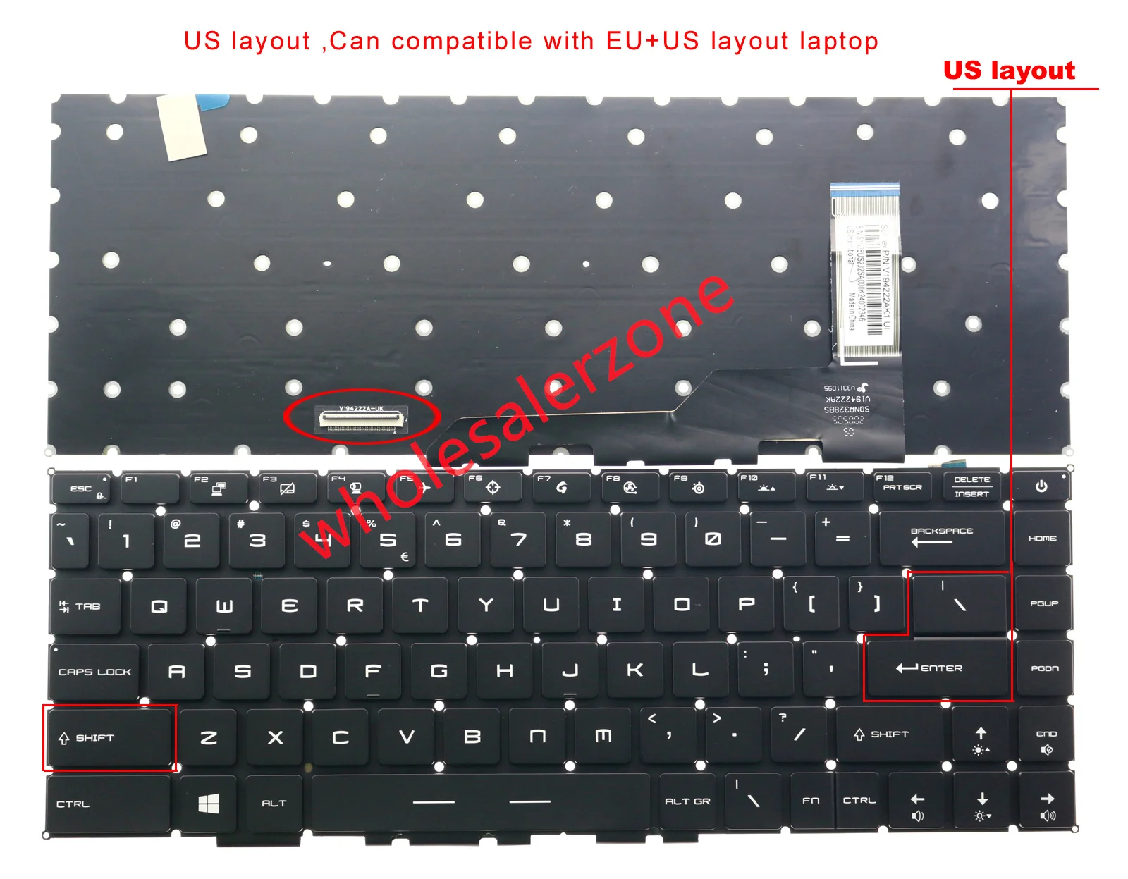 

US keyboard RGB backlit for MSI GE66 Raider 10SF 10SFS 10SGS MS-1541,GS66 Stealth 10SD 10SE 10SF 10SFS 11UH 12UH MS-16V1,MS-16V3