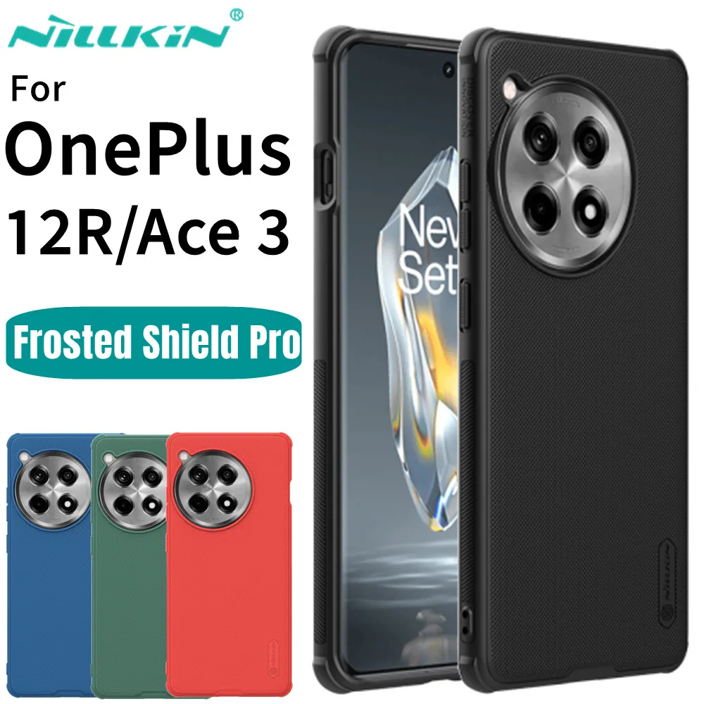 

For OnePlus Ace 3 Case Nillkin Super Frosted Shield Pro Case Soft TPU Frame Ultra-Thin Hard PC Back Cover For OnePlus 12R Case