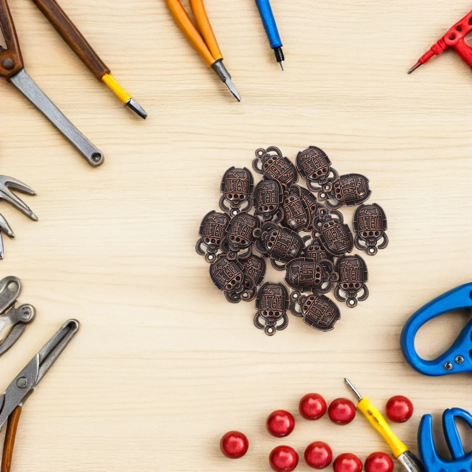 35 Pcs Egypt Scarab Charms Beetle Pendants for Necklaces Egyptian Jewelry DIY Accessories Making