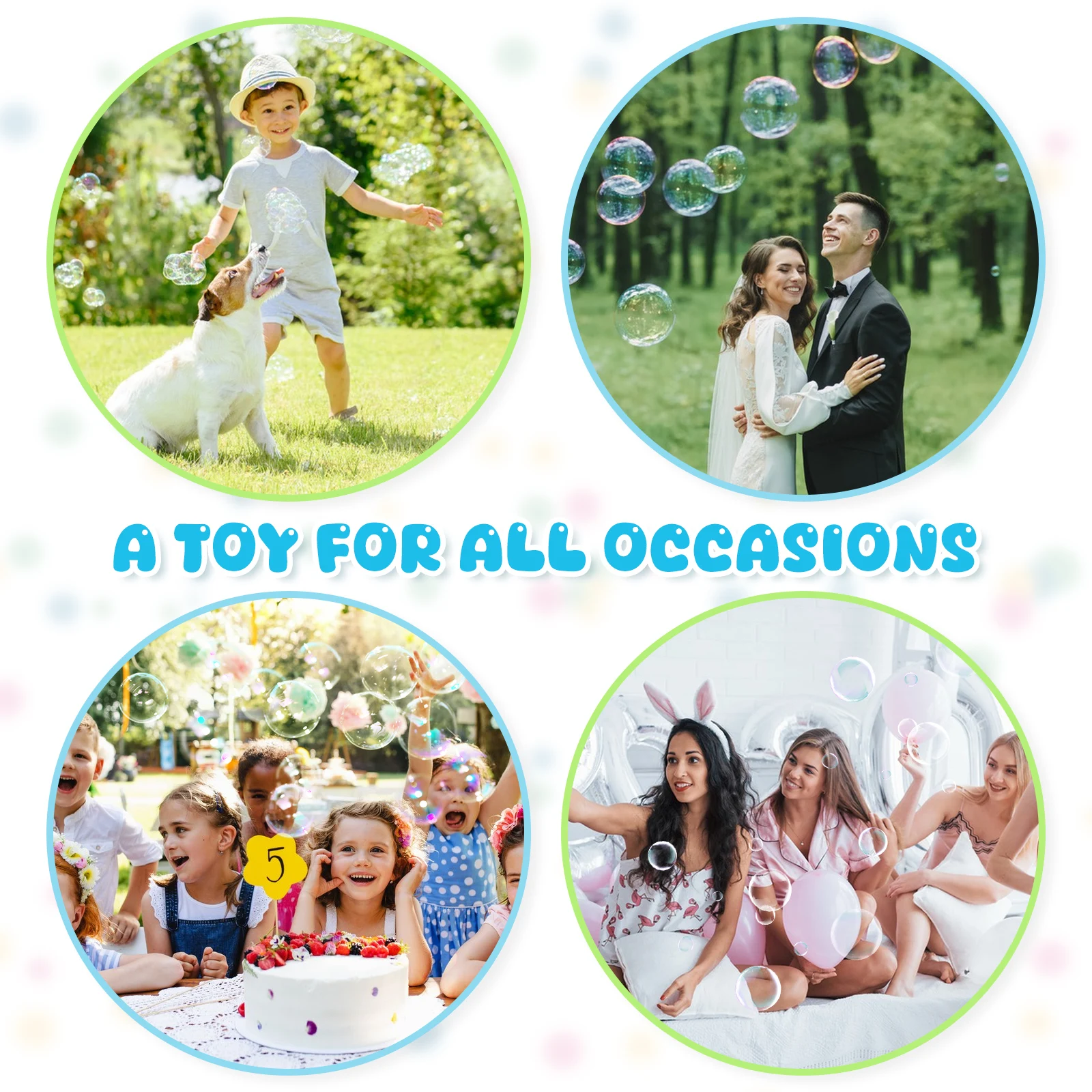 ชุดเครื่องมือเป่าฟองสบู่ขนาดใหญ่สำหรับเด็ก สนุกสนานเล่นกลางแจ้ง พร้อมไม้เป่าฟองสบู่ที่ทนทานและน้ำยาทำฟองสบู่