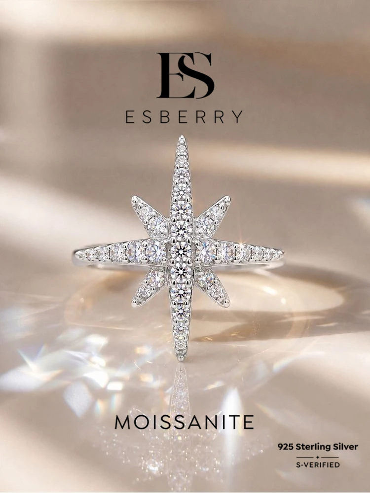Echter Moissanit-Diamant mit Zertifikat, Brillante Ringe für Damen, Alltag und Party, 925 Sterling Silber, Edle Schmuckstücke – Detail 1