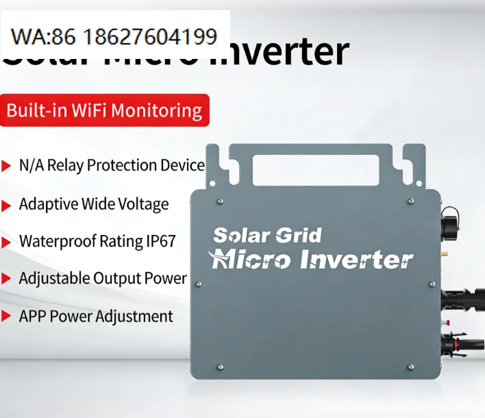 250W 4 MPPT Grid Tie Solar Micro Inverter WiFi Control IP66 Waterproof Mini Balcony Solar Power Plant PV Equipment