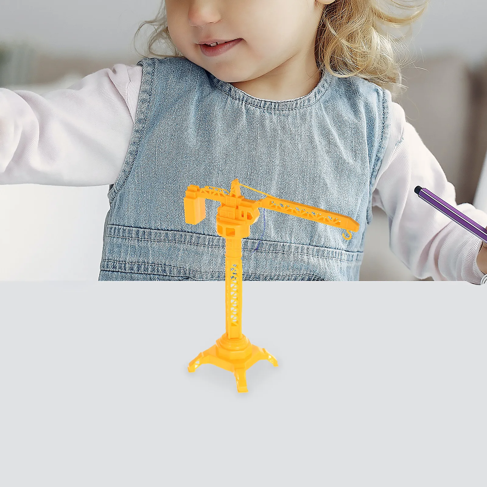 

10pcs Kids Construction Set Tower Crane Engineering Vehicle Manual Lift Fine Motor Skills Portable Indoor Outdoor Play