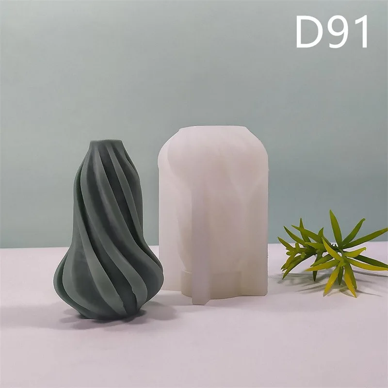 

D91 Creative Twisted Flame Shape Candle Silicone Mold Gypsum form Carving Art Aromatherapy Plaster Home Decoration Mold Gift