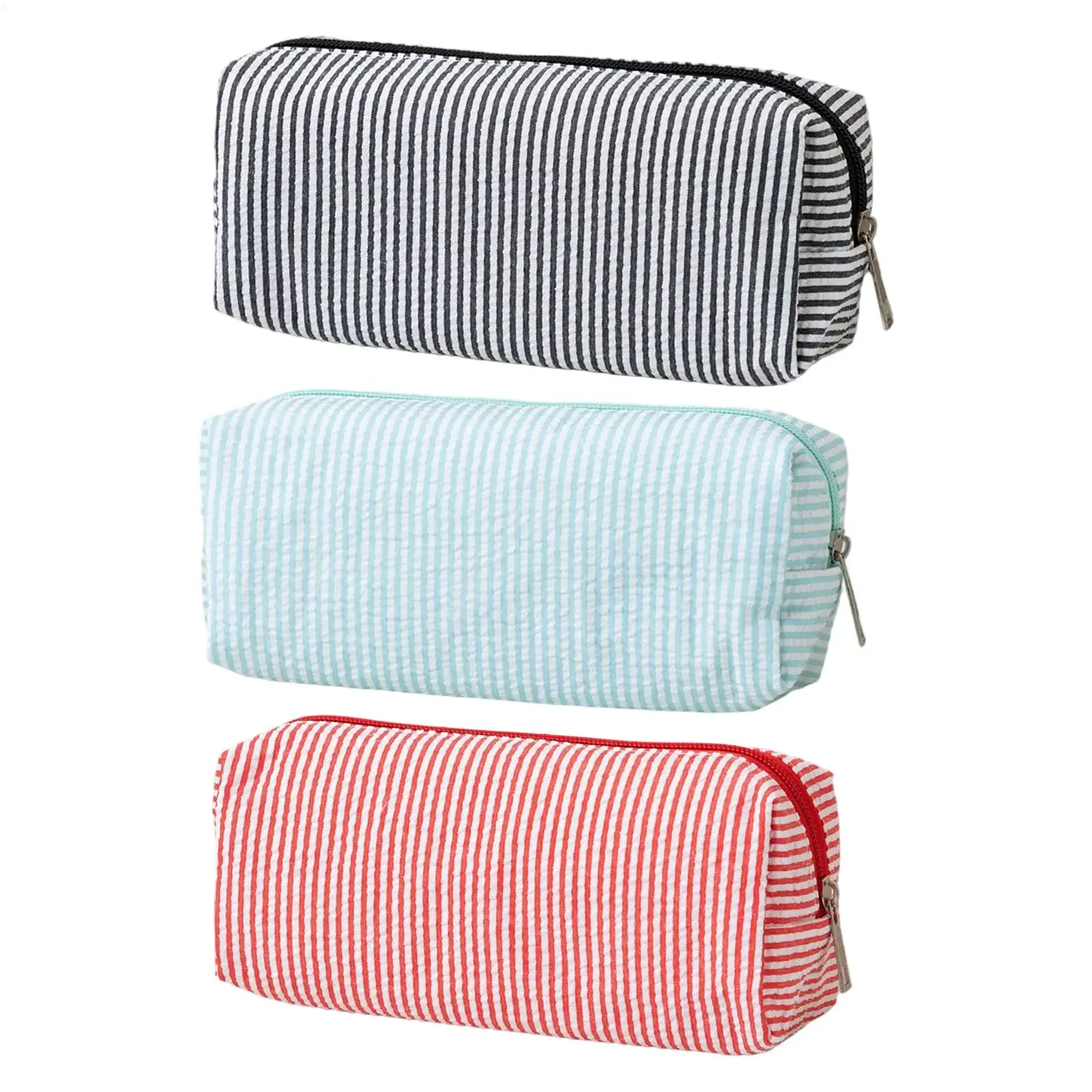 Pencil Case Embroidered Organizer Portable Zipper Brushes Cute Travel Cosmetic Storage Bag for Daily Office Work Classroom Desk