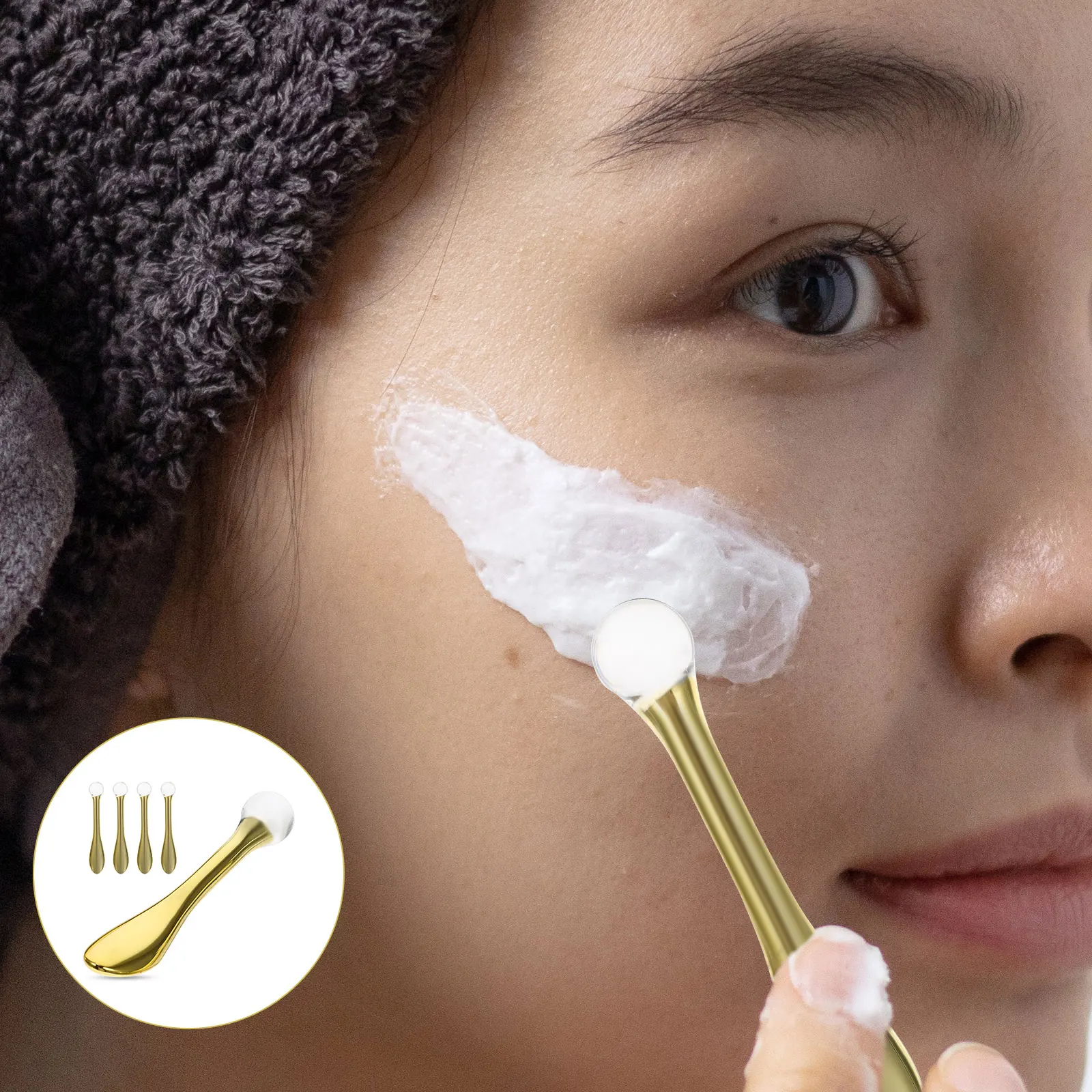 

Eye Cream Spoon Massage Tool Professional Applicator Face Eye Care Gel Massager Portable Zinc Alloy Supply Household Daily Use