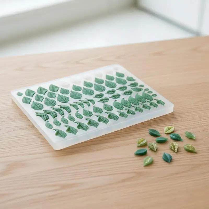 Miniature Leaf Silicone Mold 3D Embossing Tool Small Leaf Jewelry Mold for Polymer Clay and DIY Earring Pendant Craft
