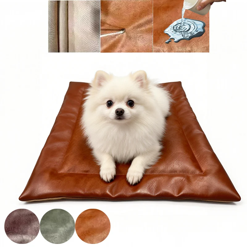 

Waterproof Anti Fouling All Season Universal Pet Leather Pad Scratch Resistant Non Stick Fur Dog Bed Small/medium/large Dog Bed