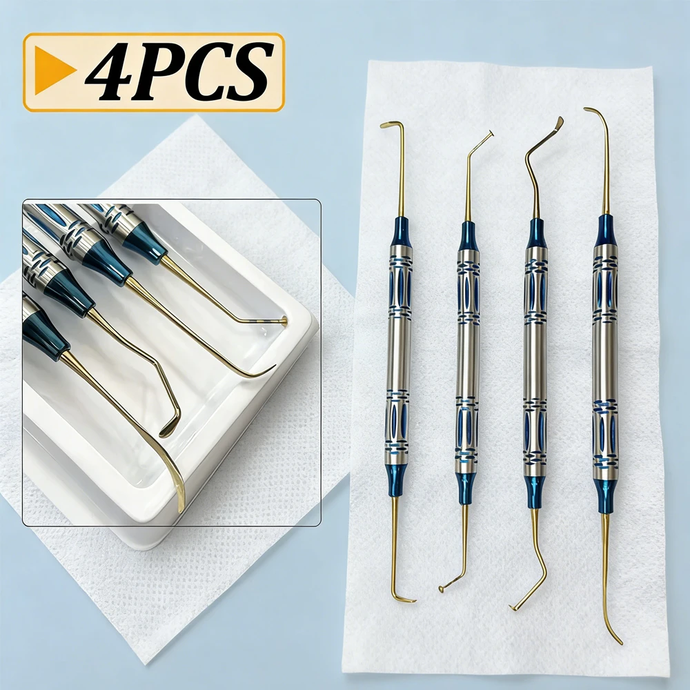 4 Piece Dental Implant Sinus Lift Elevator Set Stainless Steel Double Ended Autoclavable Surgical Tools